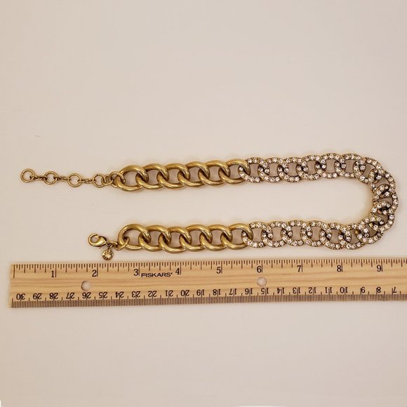 J. Crew Factory, Crystal Pavé Design, Chunky Rolo Link Chain Necklace - Picture 5 of 6